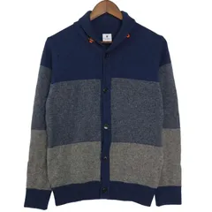 R.NEWBOLD ポールスミス 秋冬 ウール★ ブロック 切替 ショールカラー ニット カーディガン 羽織り Sz.M メンズのサムネイル