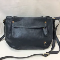 PELLE BORSA ペレボルサ レザー ショルダーバッグ ロゴチャーム付き ネイビー系のサムネイル