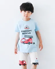 【チークルーム】消防車 Tシャツ / サックス　CHEEKROOM　460156-SA-26SSのサムネイル