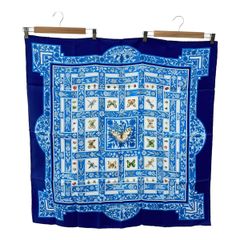 HERMES エルメス カレ90 夏の宝石 Joyaux de L'ete スカーフ ブルー