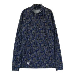 マスターバニーエディション総柄モックネックシャツ　サイズ5 美品 マスターバニーエディション 長袖モックネックシャツ 総柄 サイズ