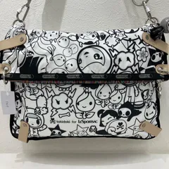 5409　LeSportsac　レスポートサック　tokidoki　トキドキ　コラボ　ショルダーバッグ　ブラック　黒　ホワイト　レディース　チャーム付き　キャラクター　軽量のサムネイル