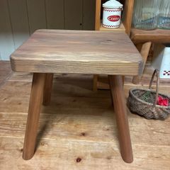 北海道手作り家具 ナラ材 スツール・玄関腰掛台（花柄） SH420