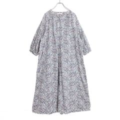 カネコイサオ☆桜＆柳 pt♪和柄ワンピース 黒系 スモッキング刺繡 