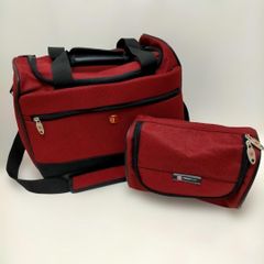LANCEL ボストンバッグ レッド 2点セット - メルカリ