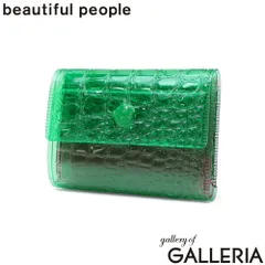ビューティフルピープル 財布 三つ折り財布 レディース コンパクト beautiful people ビニール ブランド かわいい おしゃれ 薄い 日本製 nothing to hide vinyl mini wallet 512003 grn×pnkのサムネイル