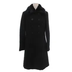 マリークワント MARY QUANT ダブルブレストコート ロング ウール 襟レッキスファー付 M 黒 ブラック /GV ■GY18のサムネイル