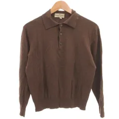 ヴァレンティノ ガラヴァーニ VALENTINO GARAVANI ポロシャツ 50 茶 ブラウン ニット 長袖 ハイゲージ 絹 シルク ウール カシミヤ /SC ■GY18のサムネイル