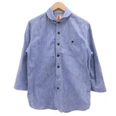 バラクータ BARACUTA ダンガリーシャツ 40 ブルー 麻 リネン混 ラウンドカラー 7分袖 /SD ■GY50のサムネイル