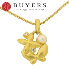 【中古】 ハナエモリ ネックレス バタフライ HM メタル ラインストーン ゴールド メッキ 蝶々 アクセサリー レディース 女性 HANAE MORI 森英恵のサムネイル