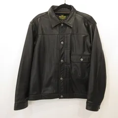 【姫路東店】 中古 HOUSTON | ヒューストン レザー COW LEATHER TRACK JACKET 8215 ｻｲｽﾞ:42R ブラック 【93】のサムネイル