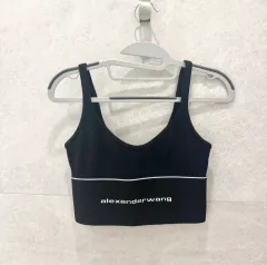 2026年最新】Alexander Wang リブジャージー ロゴ エラスティック ブラ