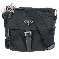 PRADA プラダ テスート 三角ロゴプレート ブラック 黒 シルバー金具