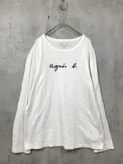 agnes b. アニエスベー シンプル プリント ロゴ 長袖 Tシャツ size3/白 ■■ レディース