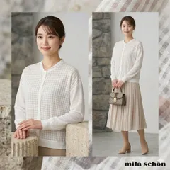 mila schon 【40】シアーカーディガン チェック 麻混 シルク 通勤のサムネイル