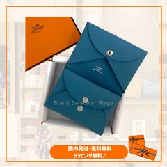 HERMES 新品 カルヴィデュオ ブルーニュイ ネイビー カード小銭入れ