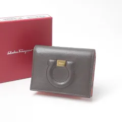 ■未使用品■Salvatore Ferragamo サルヴァトーレフェラガモ 二つ折り財布 フランネルカーフレザー ガンチーニ イタリア製 20260625/RA9933のサムネイル
