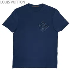【中古】LOUIS VUITTON ルイ・ヴィトン モノグラム ワッペン クルーネック 半袖Tシャツ ネイビー XS メンズ イタリア製のサムネイル