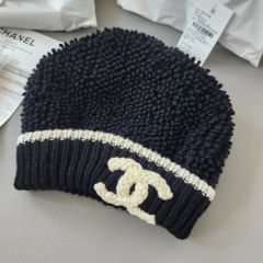新品未使用】CHANEL ニット帽 ブラック ホワイト ノベルティ 箱無し
