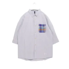 【新品】メンズ 3 サイラス ジュンワタナベ コラボ オックスフォード B.D.シャツ チェックポケット ハーフスリーブ グレーのサムネイル