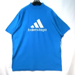BALENCIAGA バレンシアガ adidas アディダス コラボ オーバーサイズ コットン ロゴ刺繍 Tシャツ ブルー サイズ２（165/92A） 731769TNVP3 新品未使用のサムネイル