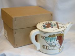 扇面文様 陶器製 水差し 蓋付き 横手水差し お茶道具 - メルカリ