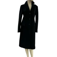 186005 現状品 ARMANI アルマーニ ウールロングコート　ブラック　38　テーラードコートのサムネイル
