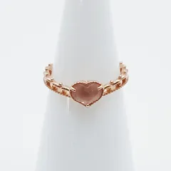 【値下げ】Samantha Tiara サマンサティアラ K18PG ハート ローズクォーツ リング リング・指輪 レディース 約9号 K18ピンクゴールド 中古のサムネイル