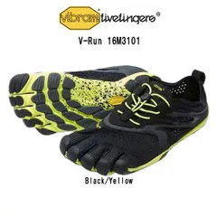 (SALE)Vibram FiveFingers(ビブラムファイブフィンガーズ)メンズ 五本指 シューズ ランニング トレーニング クッション 運動靴 ブラック イエロー V-Run 16M3101のサムネイル
