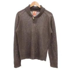 バラクータ BARACUTA サマーニット 40 茶 ブラウン ショールカラー トグルボタン 長袖 麻 リネン /SD ■GY50のサムネイル