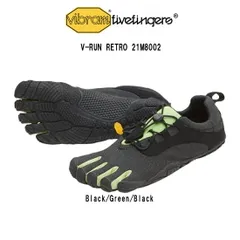 (SALE)Vibram FiveFingers(ビブラムファイブフィンガーズ)レディース 五本指 シューズ ランニング トレーニング グリーン ブラック V-Run RETRO 21W8002のサムネイル