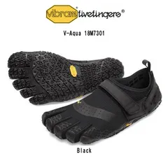 (SALE)Vibram FiveFingers(ビブラムファイブフィンガーズ)メンズ 五本指 シューズ マリンスポーツ アクア 小さめ 運動靴 ブラック V-Aqua 18M7301のサムネイル