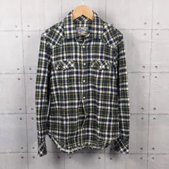 The DUFFER of St.GEORGE 　チェック 　フランネルシャツ 　カットオフ　 裾フリンジ　メンズ　 サイズSのサムネイル