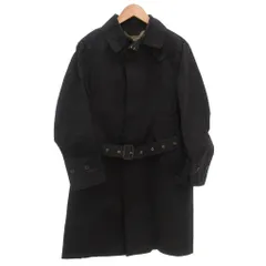 マッキントッシュ MACKINTOSH スプリングコート ステンカラー ロング 比翼 裏地ペイズリー柄 ベルト付 40 黒 ブラック /GV ■GY03のサムネイル