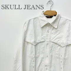 SKULL JEANS スカルジーンズ ウエスタンシャツ カジュアル 長袖 シャツ ホワイト 無地 サイズ40 メンズ _208のサムネイル