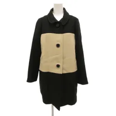 ケイトスペード KATE SPADE ステンカラーコート ウール バイカラー ミドル丈 4 ベージュ 黒 ブラック /JS ■GY50のサムネイル