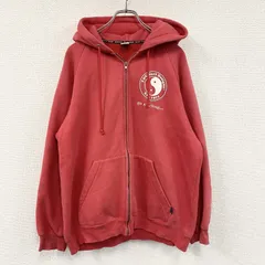 Town&Country　T&C　フルジップスウェットパーカー/フーディー　赤　レッド　Lサイズ　古着のサムネイル