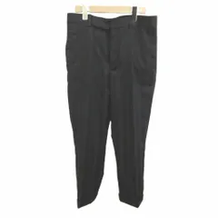サンローラン パリ SAINT LAURENT PARIS 19年製 スラックスパンツ 48 黒 ブラック ウール シャドーストライプ柄 ローアップ センタークリース /NPのサムネイル