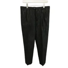 サンローラン パリ SAINT LAURENT PARIS パンツ スラックス ウール ストライプ ジップフライ 48 L 黒 ブラック ゴールド色 682379 /XZ ■GY19のサムネイル