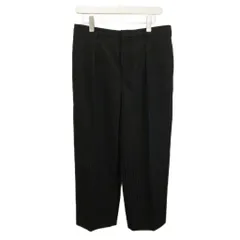 サンローラン パリ SAINT LAURENT PARIS パンツ スラックス ウール シャドウストライプ ジップフライ 48 L 黒 ブラック 636318 /XZ ■GY19のサムネイル