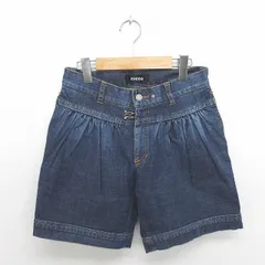 ズッカ zucca パンツ ハーフ ショート デニム ウォッシュ加工 ジップフライ S 紺 インディゴ /TT47のサムネイル