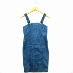 アーバンリサーチ サニーレーベル URBAN RESEARCH Sonny Label ジャンパースカート ワンピース デニム 膝下丈 ウォッシュ加工 ノースリーブ 36 ブルー 青 /TT18のサムネイル