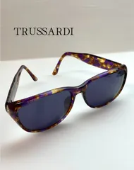 【極美品】TRUSSARDI トラサルディ サングラス 紫×べっ甲柄 ゴールドラメ調 高級ヴィンテージのサムネイル