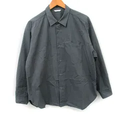 サンディニスタ SANDINISTA シャツ カジュアル 長袖 無地 コットン 綿 M チャコール /FT15のサムネイル