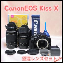 ☆動作品2台13点☆EOS❤️kissデジタルX☆望遠レンズセット☆説明書 