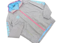 umbro アンブロ ロゴ チェック 裏メッシュ ウインドブレーカー ジャケット sizeL/白ｘ黒 ◇■ メンズのサムネイル