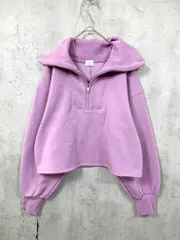 green label relaxing グリーンレーベルリラクシング 裏起毛 ハーフジップ スウェット ショート丈 スウェット 紫  ■■ レディースのサムネイル