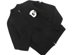 EDWIN GOLF エドウィン ゴルフ ウール混 BEER ロゴ ジップアップ ニット ジャケット sizeM/黒 ◇■ レディースのサムネイル