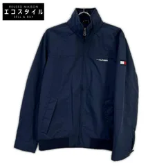 TOMMYHILFIGER　トミーヒルフィガー　0183037 ネイビー ナイロン ロゴ刺繍 スタンドカラージップジャケット　Lのサムネイル
