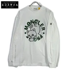 MONCLER　モンクレール　【GENIUS】×FRAGMENT HIROSHI FUJIWARA 25SS LS T-SHIRT ホワイト コットン キャットロゴ ロングスリーブカットソー　Lのサムネイル
